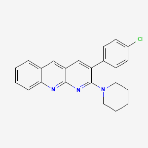 molecular formula C23H20ClN3 B15420165 3-(4-Chlorophenyl)-2-(piperidin-1-yl)benzo[b][1,8]naphthyridine CAS No. 112181-55-2