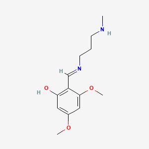 molecular formula C13H20N2O3 B15420216 3,5-Dimethoxy-6-({[3-(methylamino)propyl]amino}methylidene)cyclohexa-2,4-dien-1-one CAS No. 115095-66-4