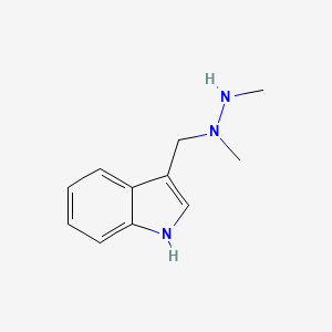 molecular formula C11H15N3 B15420224 3-[(1,2-Dimethylhydrazinyl)methyl]-1H-indole CAS No. 112335-91-8