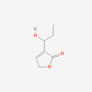 molecular formula C7H10O3 B15420235 3-(1-Hydroxypropyl)furan-2(5H)-one CAS No. 112978-31-1