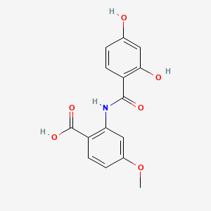 molecular formula C15H13NO6 B15420261 2-((2,4-Dihydroxybenzoyl)amino)-4-methoxybenzoic acid CAS No. 115610-39-4