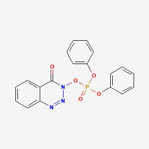 molecular formula C19H14N3O5P B15420271 3-[(Diphenoxyphosphoryl)oxy]-1,2,3-benzotriazin-4(3H)-one CAS No. 123117-64-6