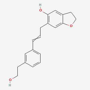 6-{3-[3-(2-Hydroxyethyl)phenyl]prop-2-en-1-yl}-2,3-dihydro-1-benzofuran-5-ol