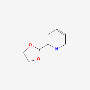 molecular formula C9H15NO2 B15420403 2-(1,3-Dioxolan-2-yl)-1-methyl-1,2,3,6-tetrahydropyridine CAS No. 112390-99-5