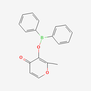 molecular formula C18H15BO3 B15420418 2-Methyl-4-oxo-4H-pyran-3-yl diphenylborinate CAS No. 113334-88-6