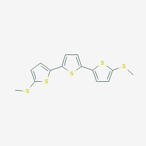 molecular formula C14H12S5 B15420455 2,5-Bis(5-methylsulfanylthiophen-2-yl)thiophene CAS No. 118824-88-7