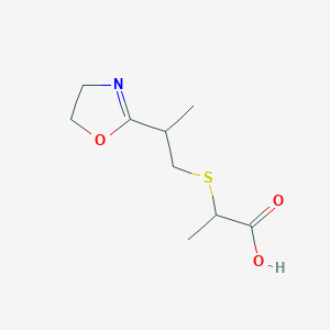 molecular formula C9H15NO3S B15420473 2-{[2-(4,5-Dihydro-1,3-oxazol-2-yl)propyl]sulfanyl}propanoic acid CAS No. 114539-83-2