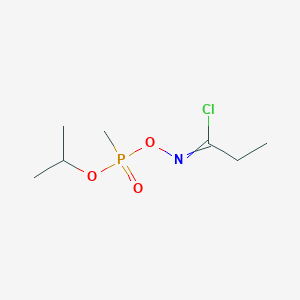 molecular formula C7H15ClNO3P B15420516 N-[methyl(propan-2-yloxy)phosphoryl]oxypropanimidoyl chloride CAS No. 112667-66-0