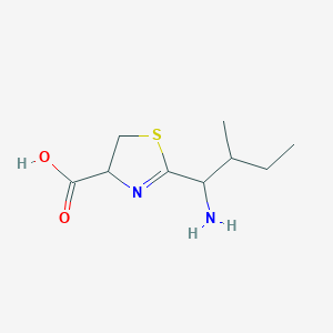 molecular formula C9H16N2O2S B15420559 2-(1-Amino-2-methylbutyl)-4,5-dihydro-1,3-thiazole-4-carboxylic acid CAS No. 114012-10-1