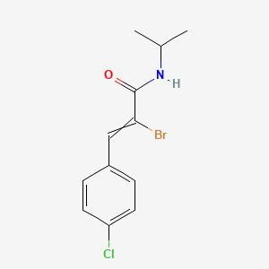 molecular formula C12H13BrClNO B15420609 2-Bromo-3-(4-chlorophenyl)-N-(propan-2-yl)prop-2-enamide CAS No. 112546-08-4