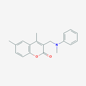 molecular formula C19H19NO2 B15420725 4,6-Dimethyl-3-{[methyl(phenyl)amino]methyl}-2H-1-benzopyran-2-one CAS No. 114577-40-1