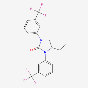 molecular formula C19H16F6N2O B15420761 4-Ethyl-1,3-bis[3-(trifluoromethyl)phenyl]imidazolidin-2-one CAS No. 113939-94-9