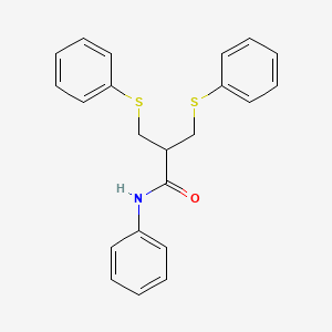 molecular formula C22H21NOS2 B15420797 N-Phenyl-3-(phenylsulfanyl)-2-[(phenylsulfanyl)methyl]propanamide CAS No. 112146-23-3