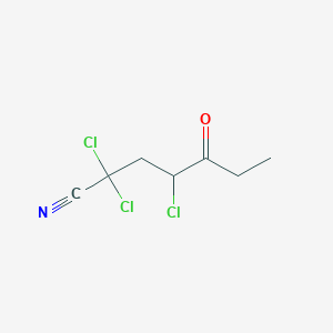 molecular formula C7H8Cl3NO B15420851 2,2,4-Trichloro-5-oxoheptanenitrile CAS No. 113458-72-3