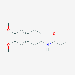 molecular formula C15H21NO3 B15421242 N-(6,7-Dimethoxy-1,2,3,4-tetrahydronaphthalen-2-yl)propanamide CAS No. 116680-85-4