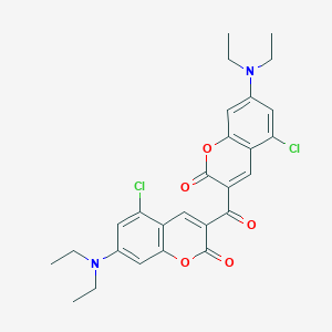 molecular formula C27H26Cl2N2O5 B15421682 3,3'-Carbonylbis[5-chloro-7-(diethylamino)-2H-1-benzopyran-2-one] CAS No. 115948-26-0