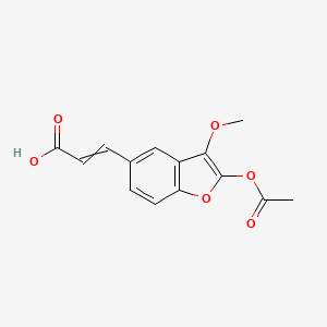 molecular formula C14H12O6 B15421698 3-[2-(Acetyloxy)-3-methoxy-1-benzofuran-5-yl]prop-2-enoic acid CAS No. 113270-90-9