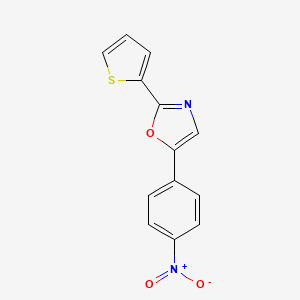 B15422685 5-(4-Nitrophenyl)-2-(thiophen-2-yl)-1,3-oxazole CAS No. 110380-41-1