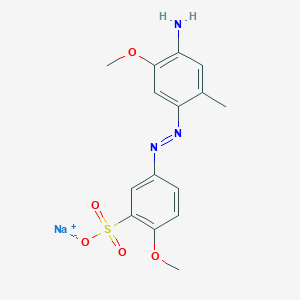 molecular formula C15H16N3NaO5S B154230 Sodium 5-((4-amino-5-methoxy-o-tolyl)azo)-2-methoxybenzenesulphonate CAS No. 1937-40-2