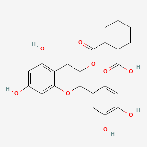 2-(2-(3,4-Dihydroxyphenyl)-5,7-dihydroxy-chroman-3-yl)oxycarbonylcyclohexane-1-carboxylic acid