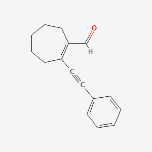 1-Cycloheptene-1-carboxaldehyde, 2-(phenylethynyl)-