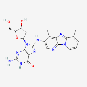 2-amino-8-[(6,10-dimethyl-1,3,8-triazatricyclo[7.4.0.02,7]trideca-2,4,6,8,10,12-hexaen-5-yl)amino]-9-[(2R,4S,5R)-4-hydroxy-5-(hydroxymethyl)oxolan-2-yl]-1H-purin-6-one