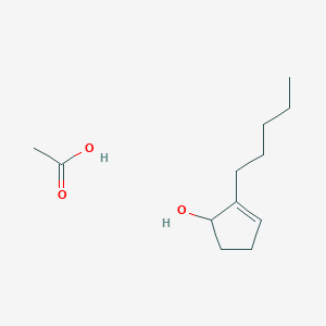 Acetic acid;2-pentylcyclopent-2-en-1-ol