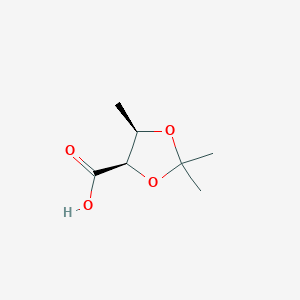 B154256 1,3-Dioxolane-4-carboxylicacid,2,2,5-trimethyl-,(4R-cis)-(9CI) CAS No. 126637-78-3