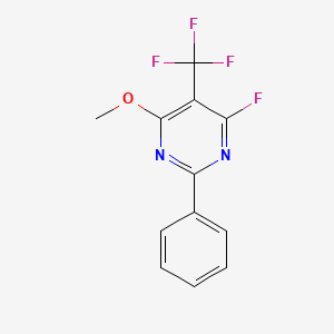 molecular formula C12H8F4N2O B15425855 4-Fluoro-6-methoxy-2-phenyl-5-(trifluoromethyl)pyrimidine CAS No. 92983-83-0