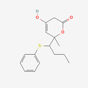 4-Hydroxy-6-methyl-6-[1-(phenylsulfanyl)butyl]-3,6-dihydro-2H-pyran-2-one