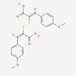 molecular formula C20H18O6S2 B15426183 (Z)-2-[[(E)-1-carboxy-2-(4-methoxyphenyl)ethenyl]disulfanyl]-3-(4-methoxyphenyl)prop-2-enoic acid CAS No. 94550-20-6