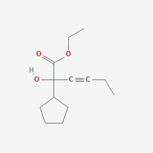 Ethyl 2-cyclopentyl-2-hydroxyhex-3-ynoate