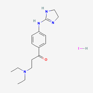 molecular formula C16H25IN4O B15426309 1-Propanone, 3-(diethylamino)-1-(4-((4,5-dihydro-1H-imidazol-2-yl)amino)phenyl)-, monohydriodide CAS No. 100037-02-3