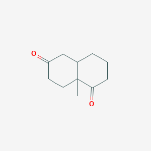 molecular formula C11H16O2 B15426534 1,6(2H,5H)-Naphthalenedione, hexahydro-8a-methyl- CAS No. 91968-56-8