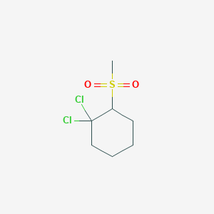 molecular formula C7H12Cl2O2S B15426575 1,1-Dichloro-2-(methanesulfonyl)cyclohexane CAS No. 91668-08-5