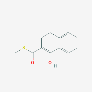 molecular formula C12H12O2S B15426585 2-[Hydroxy(methylsulfanyl)methylidene]-3,4-dihydronaphthalen-1(2H)-one CAS No. 91319-40-3