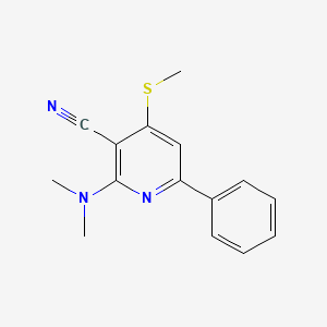 molecular formula C15H15N3S B15426661 2-(Dimethylamino)-4-(methylsulfanyl)-6-phenylpyridine-3-carbonitrile CAS No. 91272-07-0