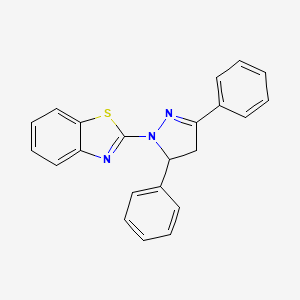 molecular formula C22H17N3S B15426670 Benzothiazole, 2-(4,5-dihydro-3,5-diphenyl-1H-pyrazol-1-yl)- CAS No. 93203-34-0