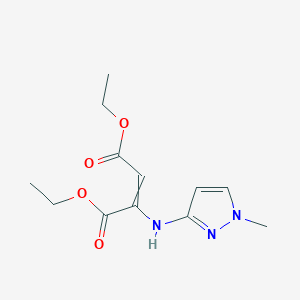 molecular formula C12H17N3O4 B15426682 Diethyl 2-[(1-methyl-1H-pyrazol-3-yl)amino]but-2-enedioate CAS No. 97909-42-7