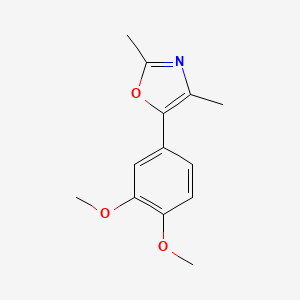 molecular formula C13H15NO3 B15426737 5-(3,4-Dimethoxyphenyl)-2,4-dimethyl-1,3-oxazole CAS No. 90253-97-7