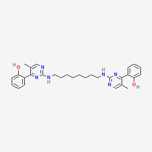 molecular formula C30H36N6O2 B15426745 6,6'-{Octane-1,8-diylbis[azanediyl(5-methylpyrimidin-2-yl-4-ylidene)]}di(cyclohexa-2,4-dien-1-one) CAS No. 92736-16-8