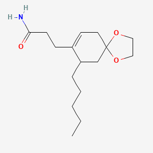 molecular formula C16H27NO3 B15426811 3-(9-Pentyl-1,4-dioxaspiro[4.5]dec-7-en-8-yl)propanamide CAS No. 92263-99-5