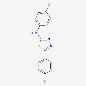 molecular formula C14H9Cl2N3S B15426851 1,3,4-Thiadiazol-2-amine, N,5-bis(4-chlorophenyl)- CAS No. 92151-01-4