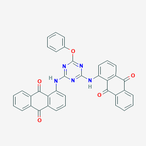 molecular formula C37H21N5O5 B154279 9,10-Anthracenedione, 1,1'-[(6-phenoxy-1,3,5-triazine-2,4-diyl)diimino]bis- CAS No. 1965-81-7