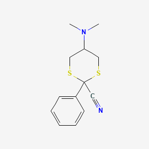 5-(Dimethylamino)-2-phenyl-1,3-dithiane-2-carbonitrile