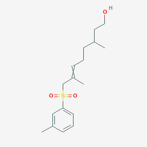 3,7-Dimethyl-8-(3-methylbenzene-1-sulfonyl)oct-6-en-1-ol