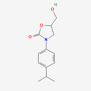 molecular formula C13H17NO3 B15428495 5-(Hydroxymethyl)-3-[4-(propan-2-yl)phenyl]-1,3-oxazolidin-2-one CAS No. 92613-35-9