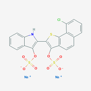 B154286 Disodium 2-[9-chloro-3-(sulphonatooxy)naphtho[1,2-b]thien-2-yl]-1H-indol-3-yl sulphate CAS No. 10169-52-5