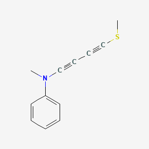 molecular formula C12H11NS B15429886 N-Methyl-N-[4-(methylsulfanyl)buta-1,3-diyn-1-yl]aniline CAS No. 90235-61-3