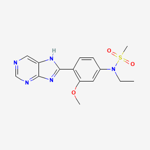 N-ethyl-N-[3-methoxy-4-(7H-purin-8-yl)phenyl]methanesulfonamide